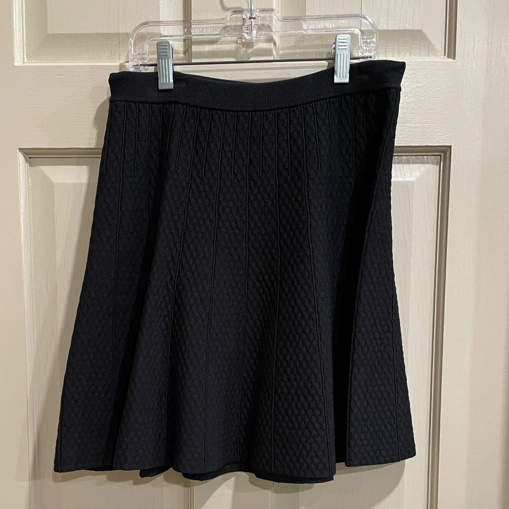 RACHEL Rachel Roy Black Textured A-Line Skirt